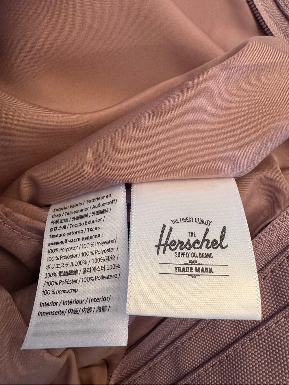 Herschel Supply Co. Mica Tote Zippered Shoulder Bag Carry All Travel Ash Rose